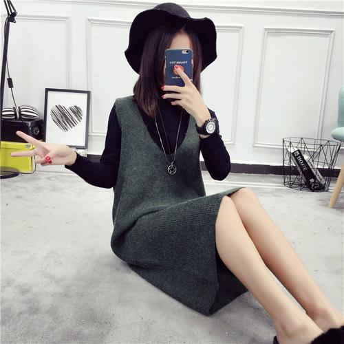 长款针织打底背心怎么搭配