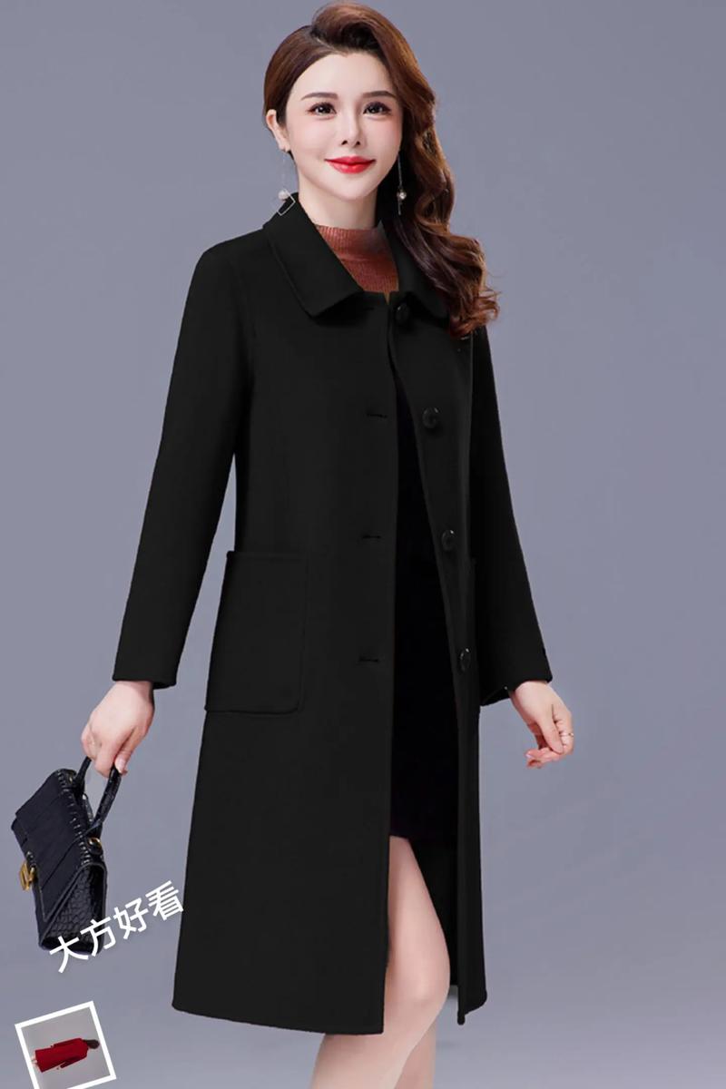中款女呢子外套怎么搭配图片