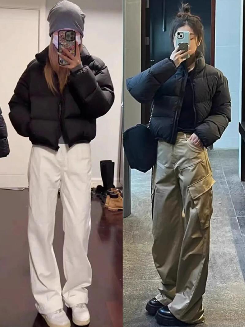 短款薄无领羽绒服怎么搭配