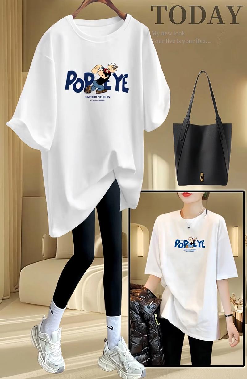 长款白短袖怎么搭配