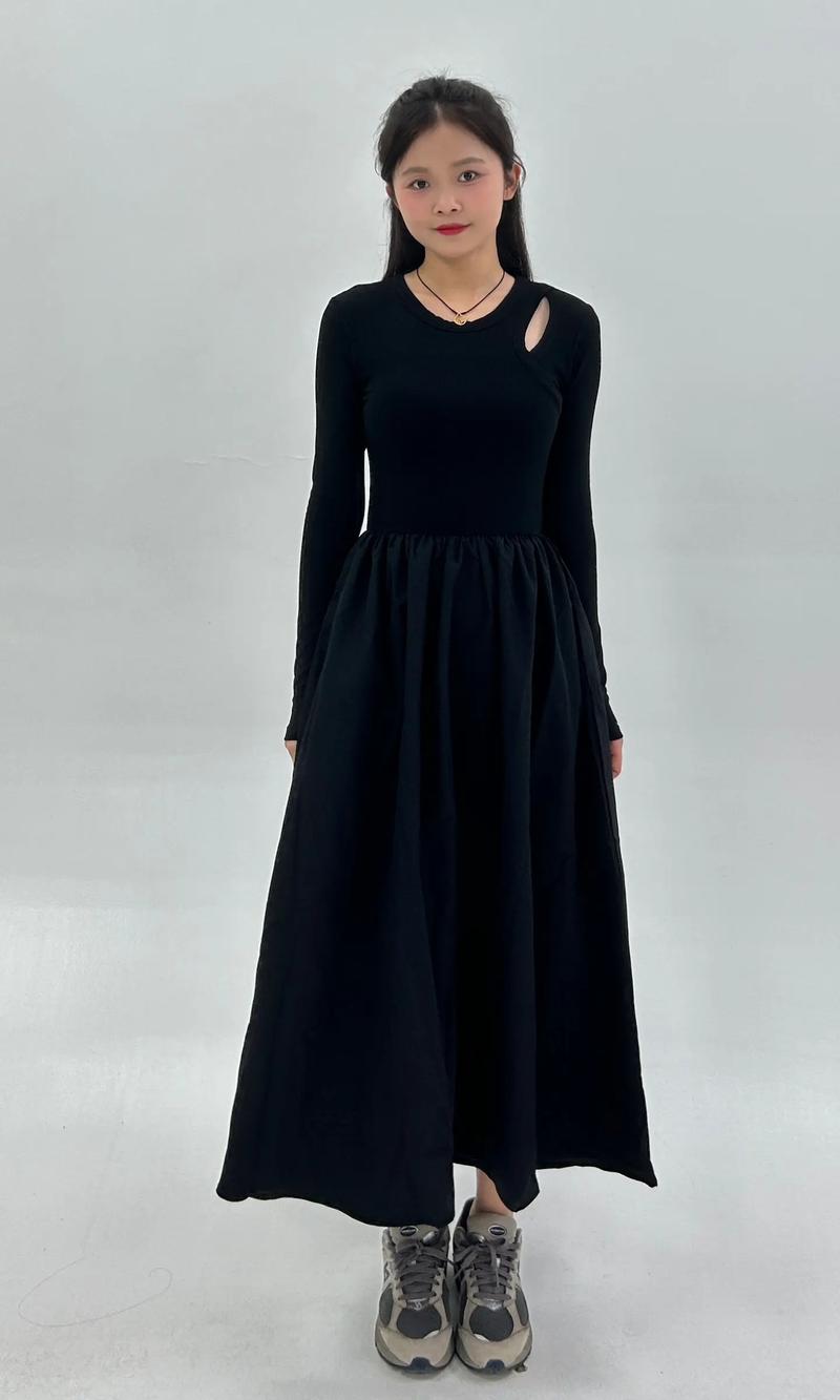 超长款长袖连衣裙怎么搭配什么外套