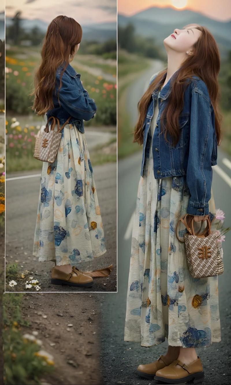 碎花吊带裙冬天怎么搭配外套