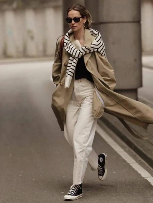 女生穿男士风衣怎么搭配什么裤子