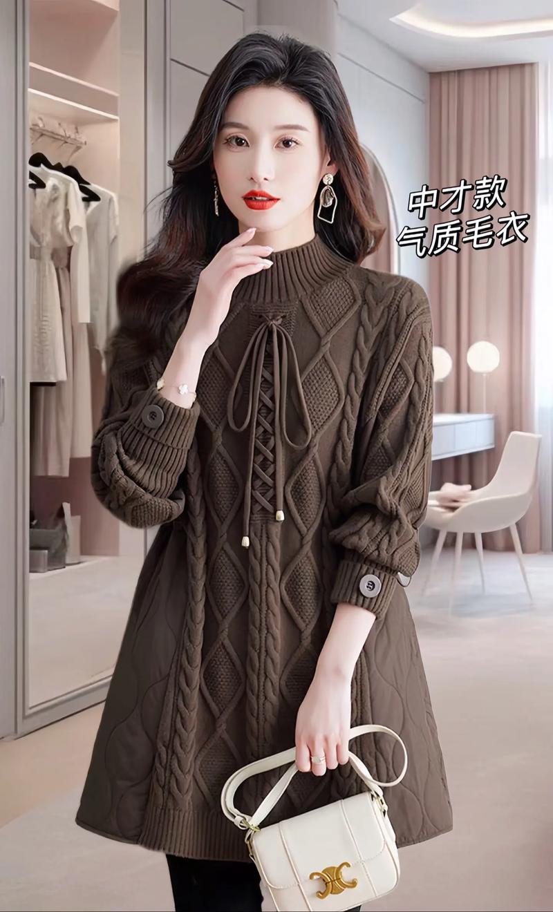韩版大长版毛衣怎么搭配