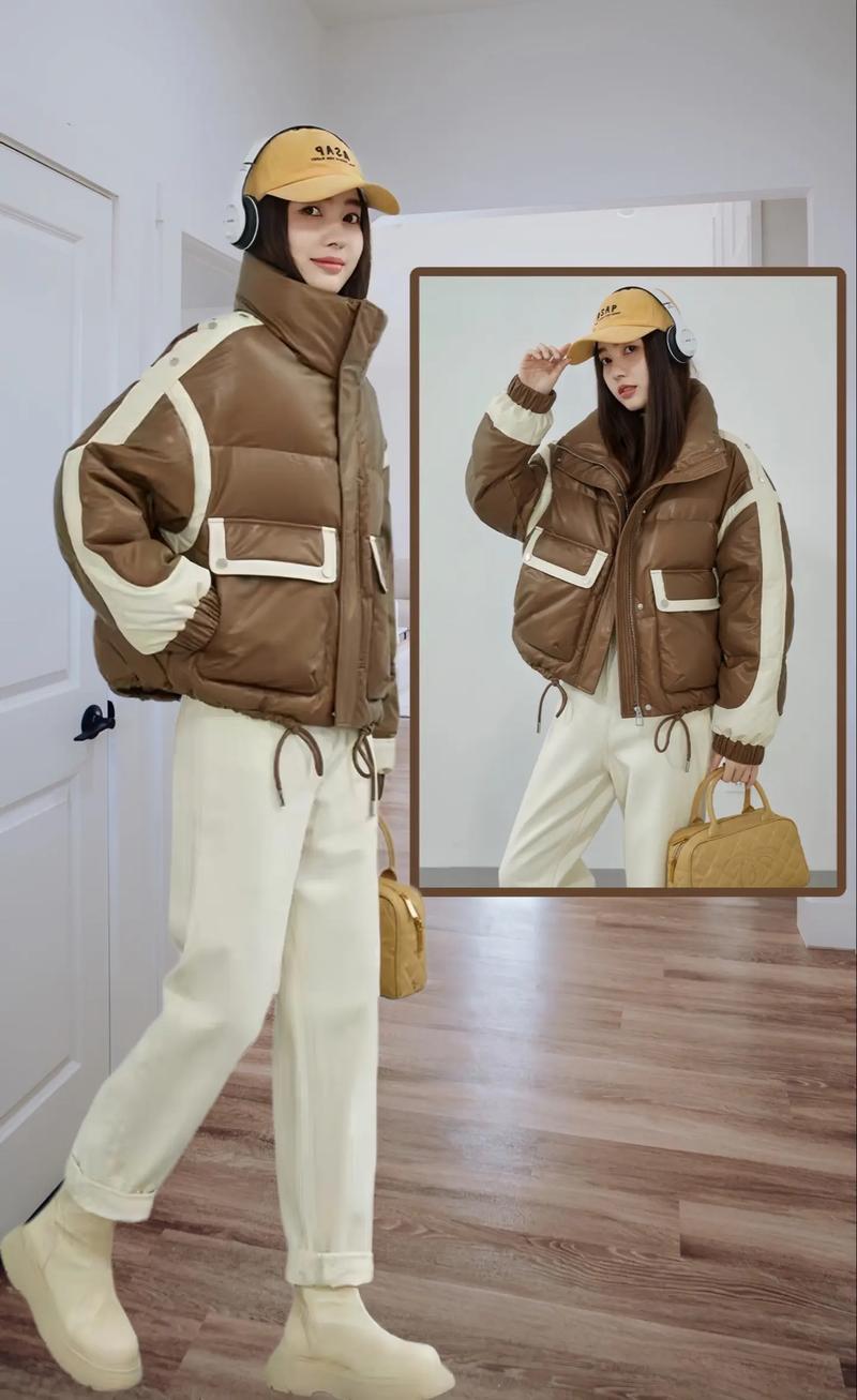 拼接面包服怎么搭配图片