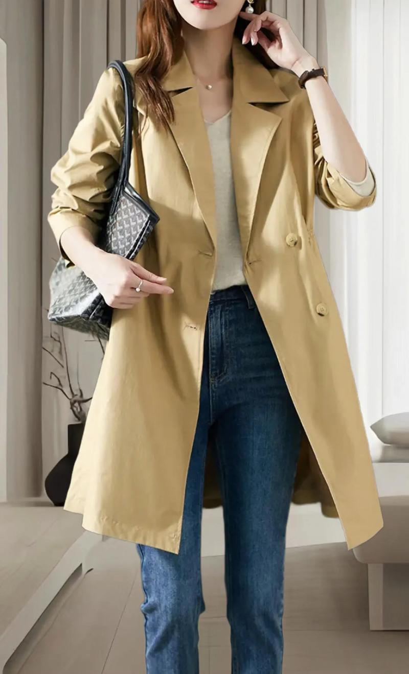 修身长款风衣外套怎么搭配图片