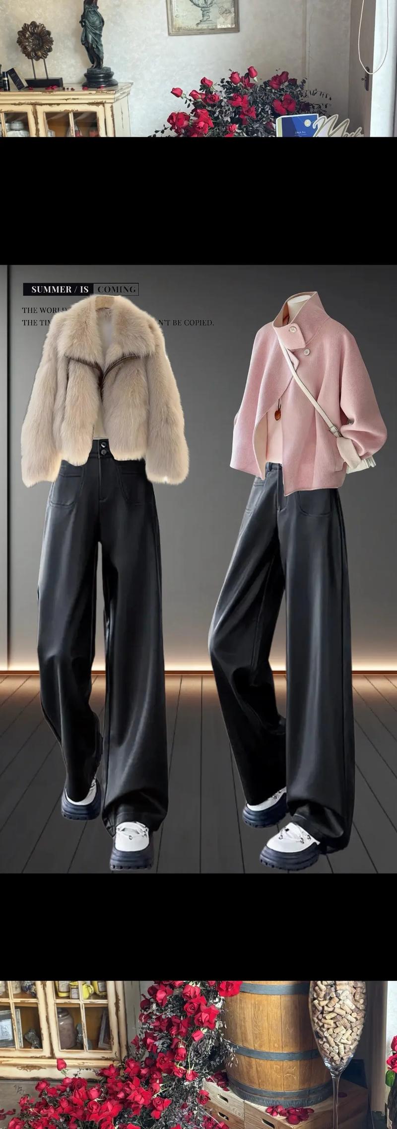 宽松皮裤怎么搭配