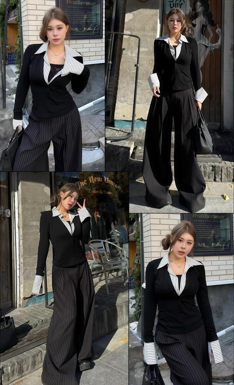 黑色针织套装怎么搭配