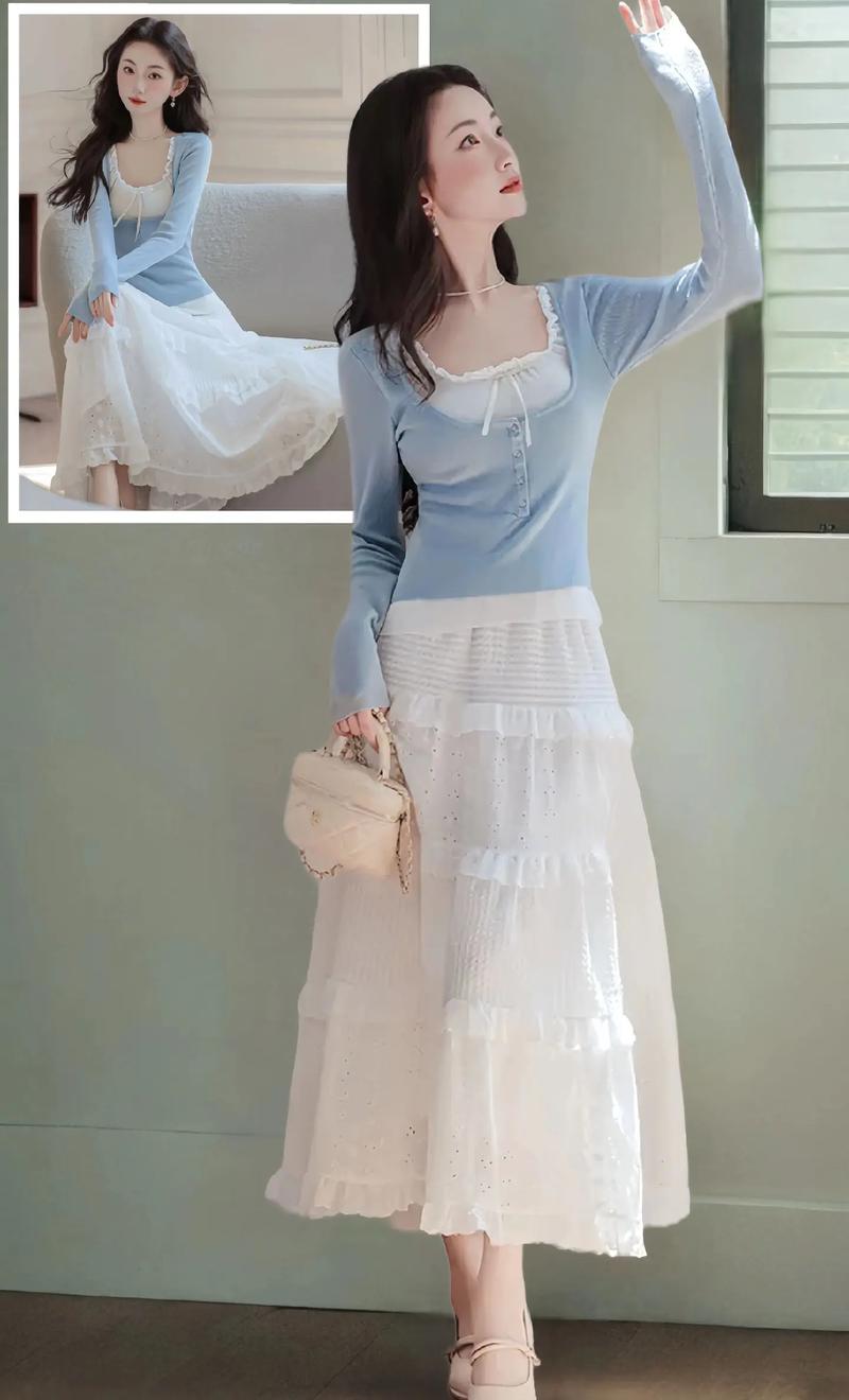 白色针织包裙怎么搭配图片