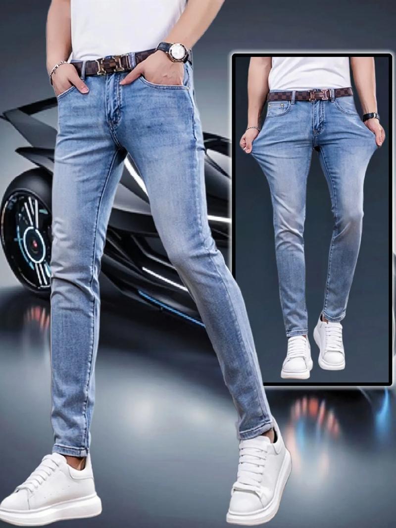 男士小脚哈伦牛仔裤怎么搭配上衣