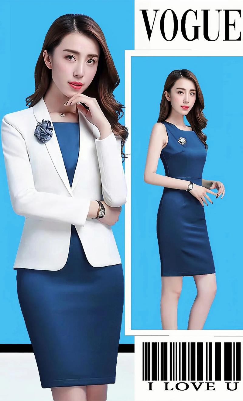 蓝色中袖连衣裙怎么搭配