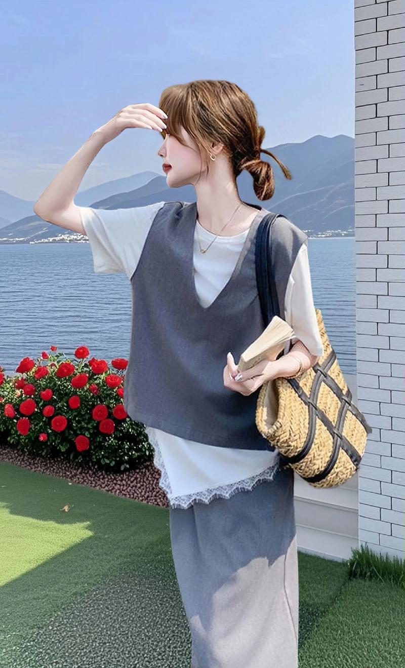 灰马甲怎么搭配图片