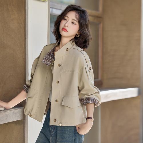 韩版格子衫短袖外套怎么搭配