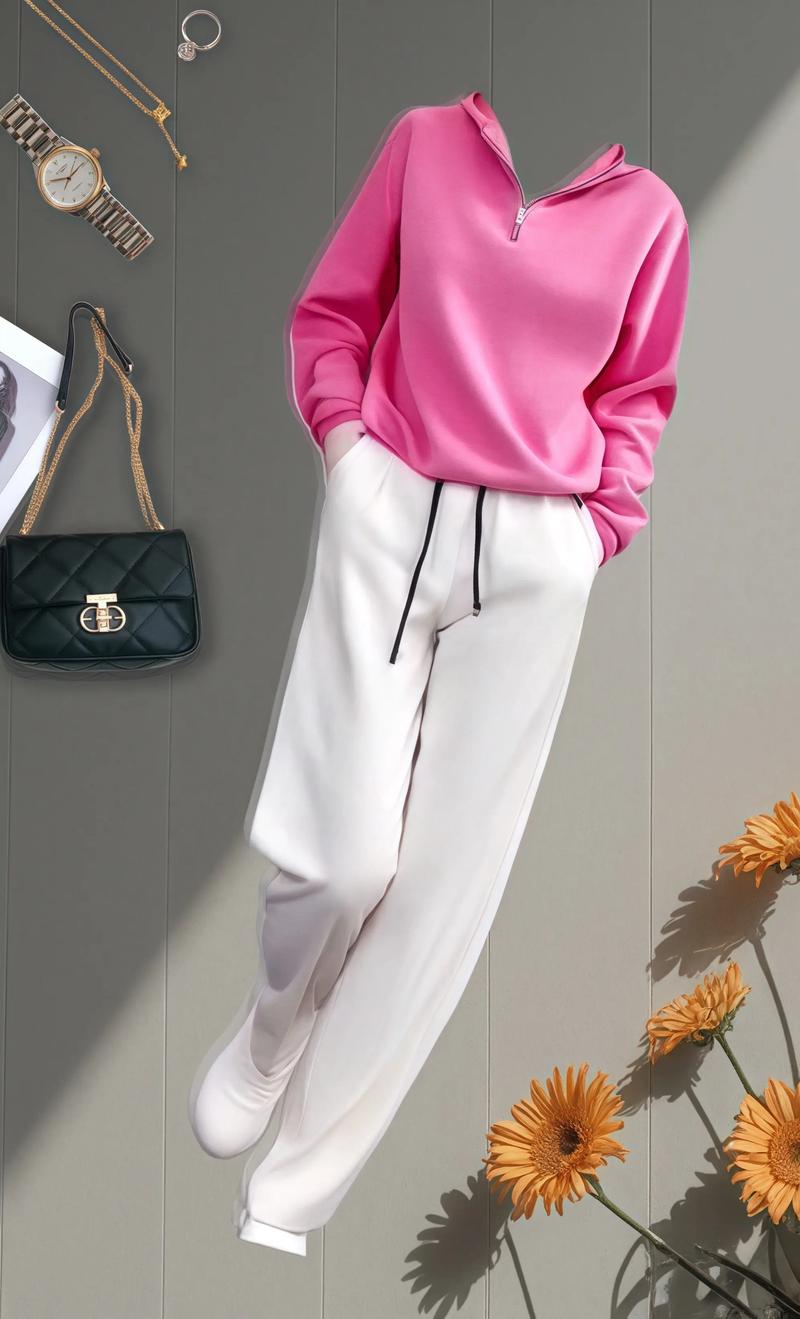 粉色卫衣搭配什么裤子