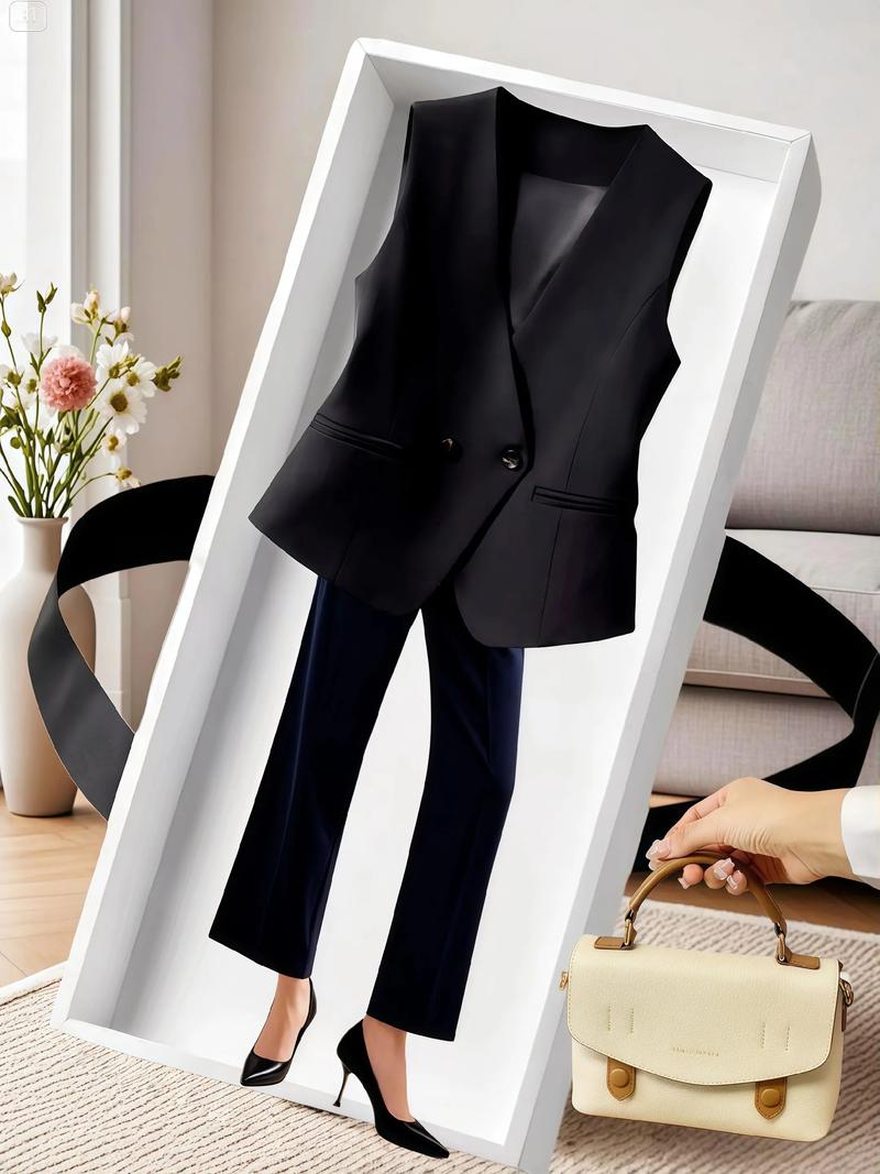 黑色西装马甲怎么搭配