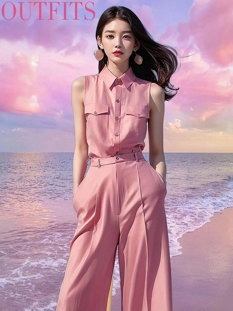 粉色套装怎么搭配