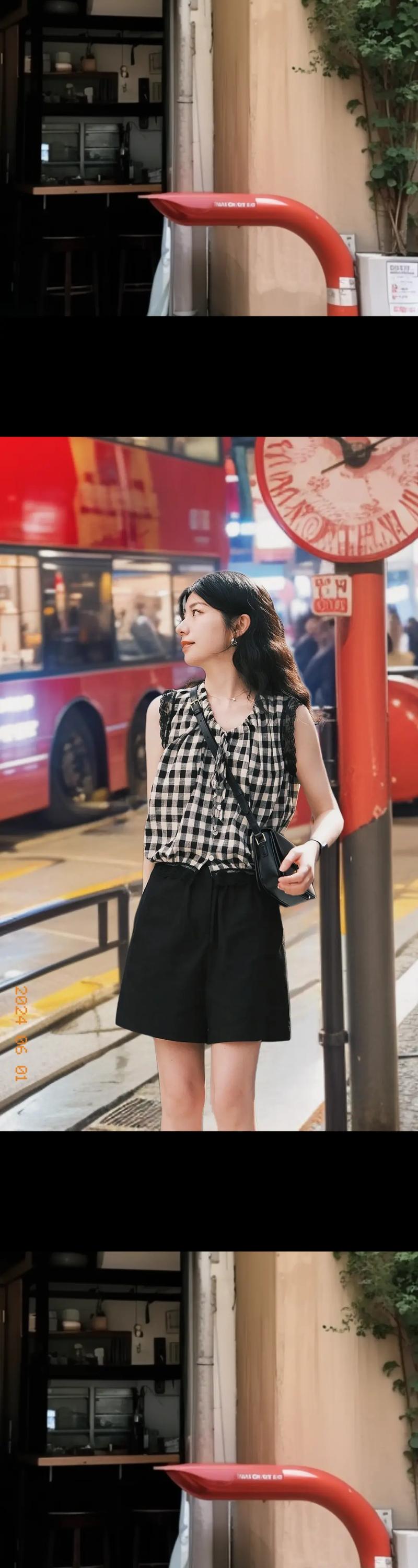 上衣黑白格子怎么搭配裤子好看图片大全