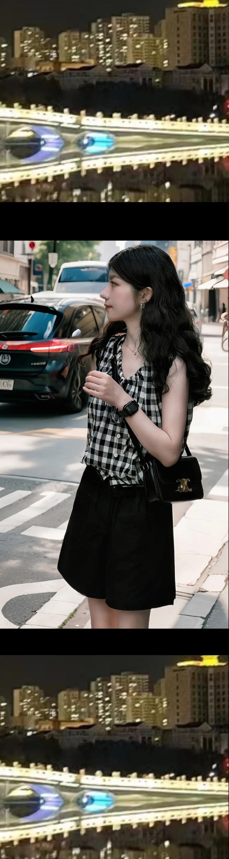 上衣黑白格子怎么搭配裤子好看