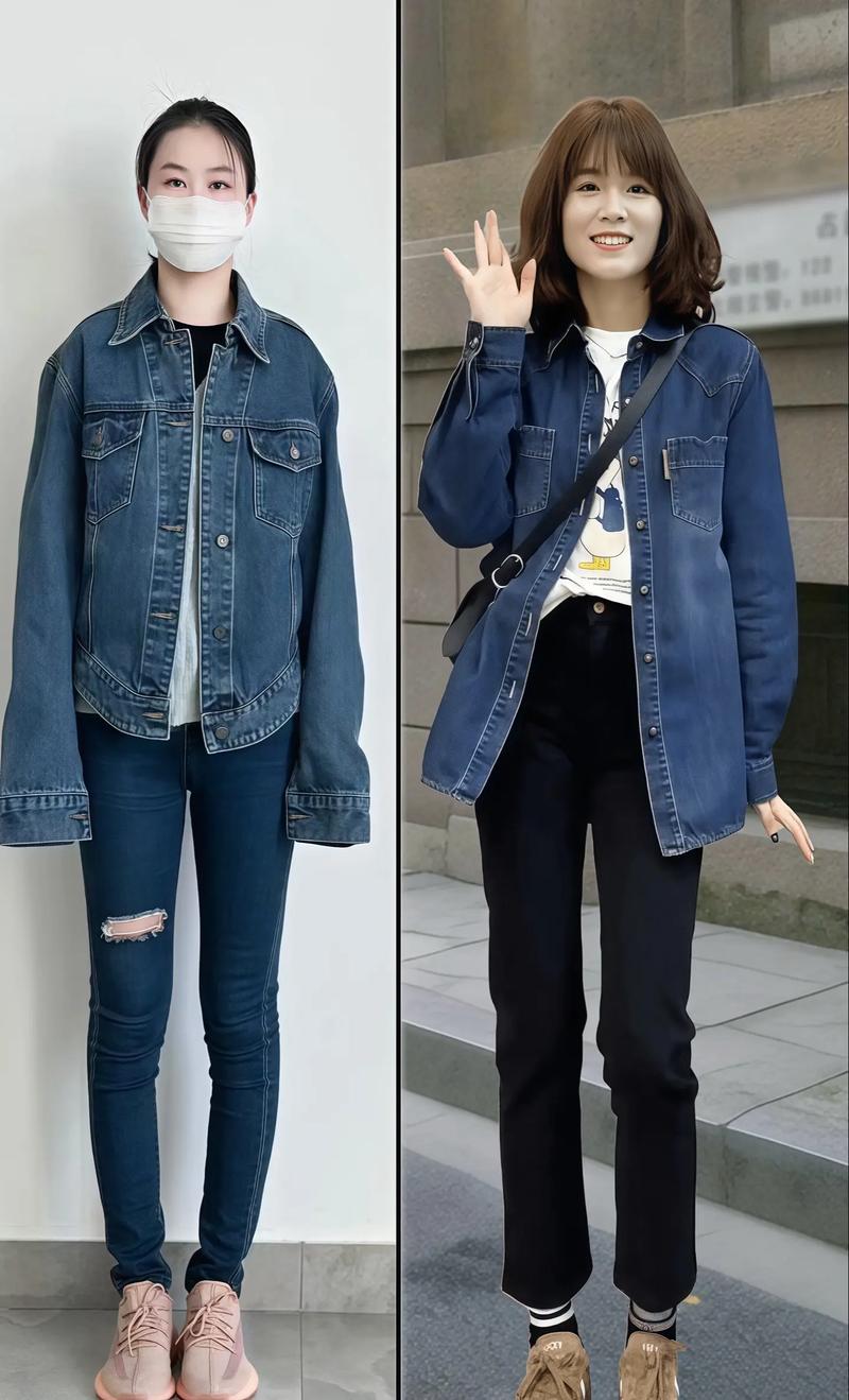 女款牛仔中长款外套怎么搭配什么裤子