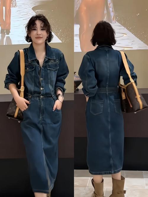 牛仔中袖连衣裙怎么搭配