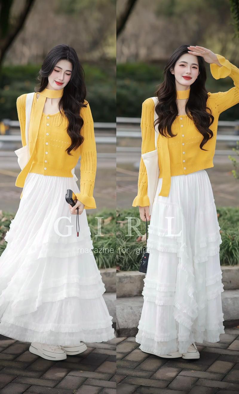 黄色毛衣配什么外套