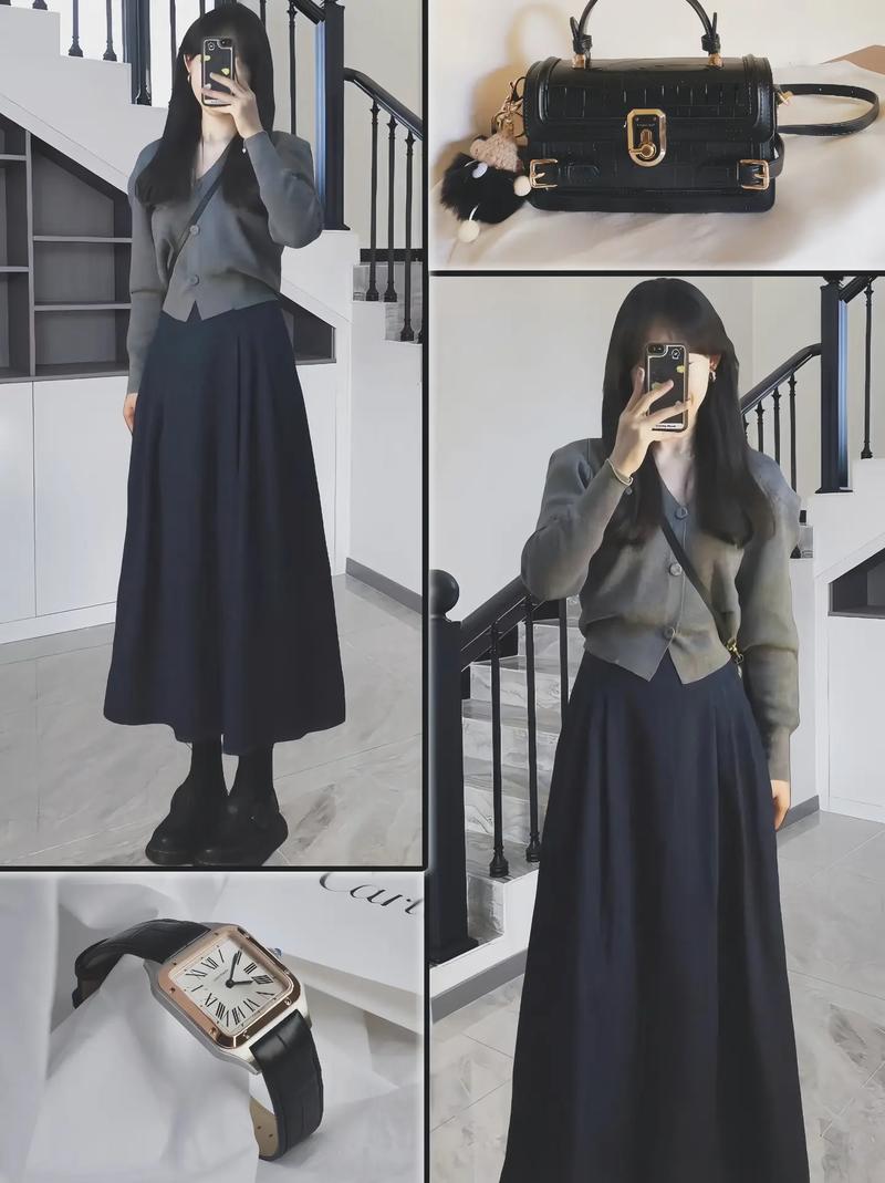 深灰色针织怎么搭配图片欣赏