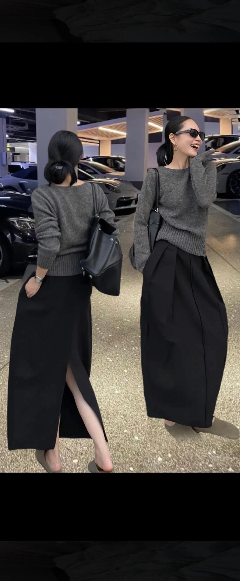 深灰色针织怎么搭配图片欣赏