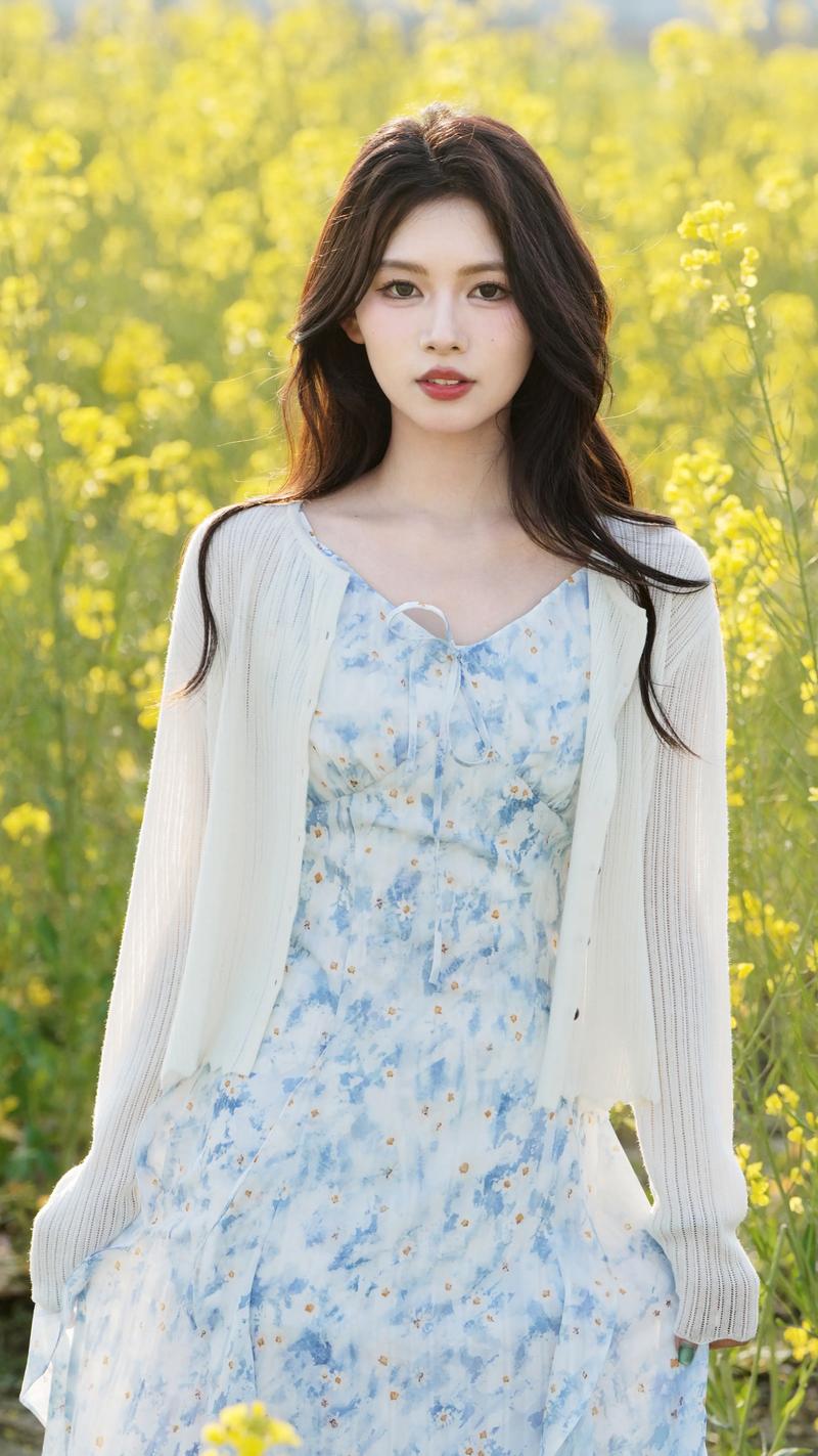 碎花吊带长裙怎么搭配