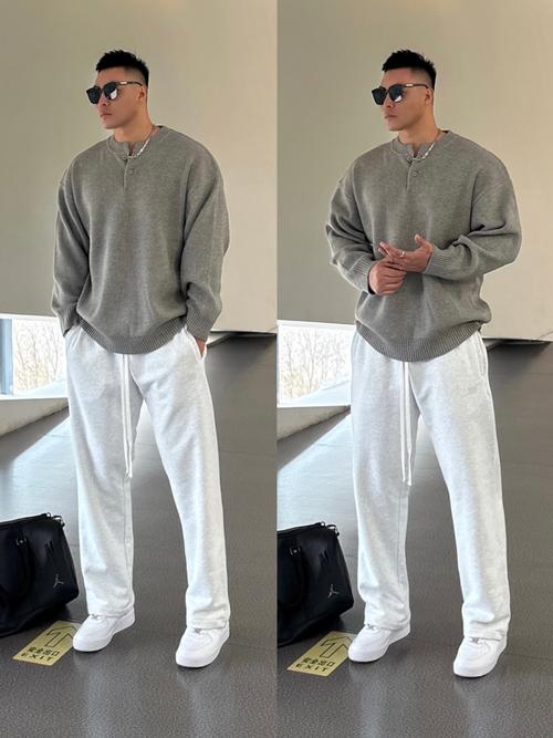 韩版男士短袖长款毛衣怎么搭配图片