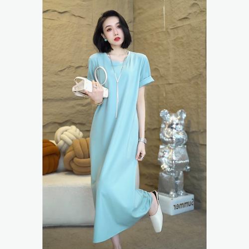 t恤长款连衣裙怎么搭配什么裤子好看吗