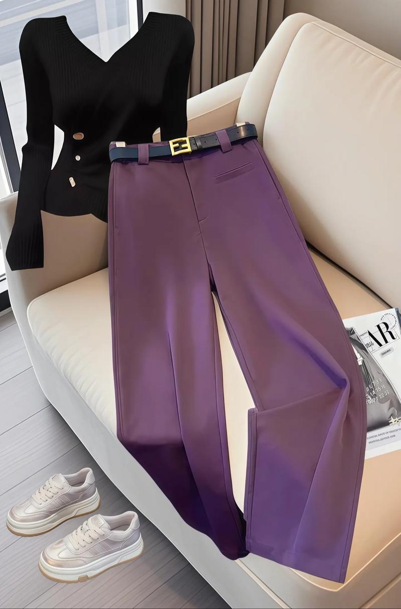 紫红色裤子怎么搭配图片欣赏