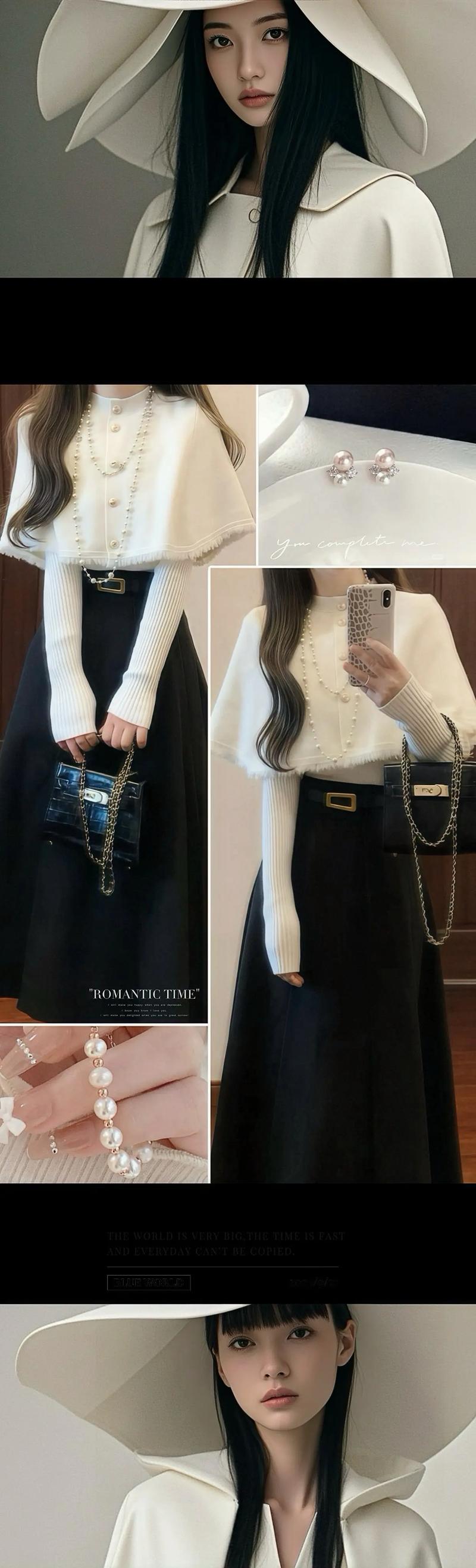 羊毛披肩斗篷外套怎么搭配图片