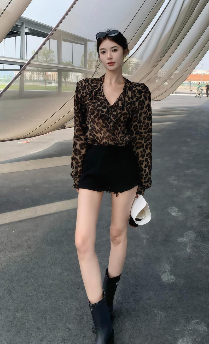 豹纹裤子搭配什么上衣