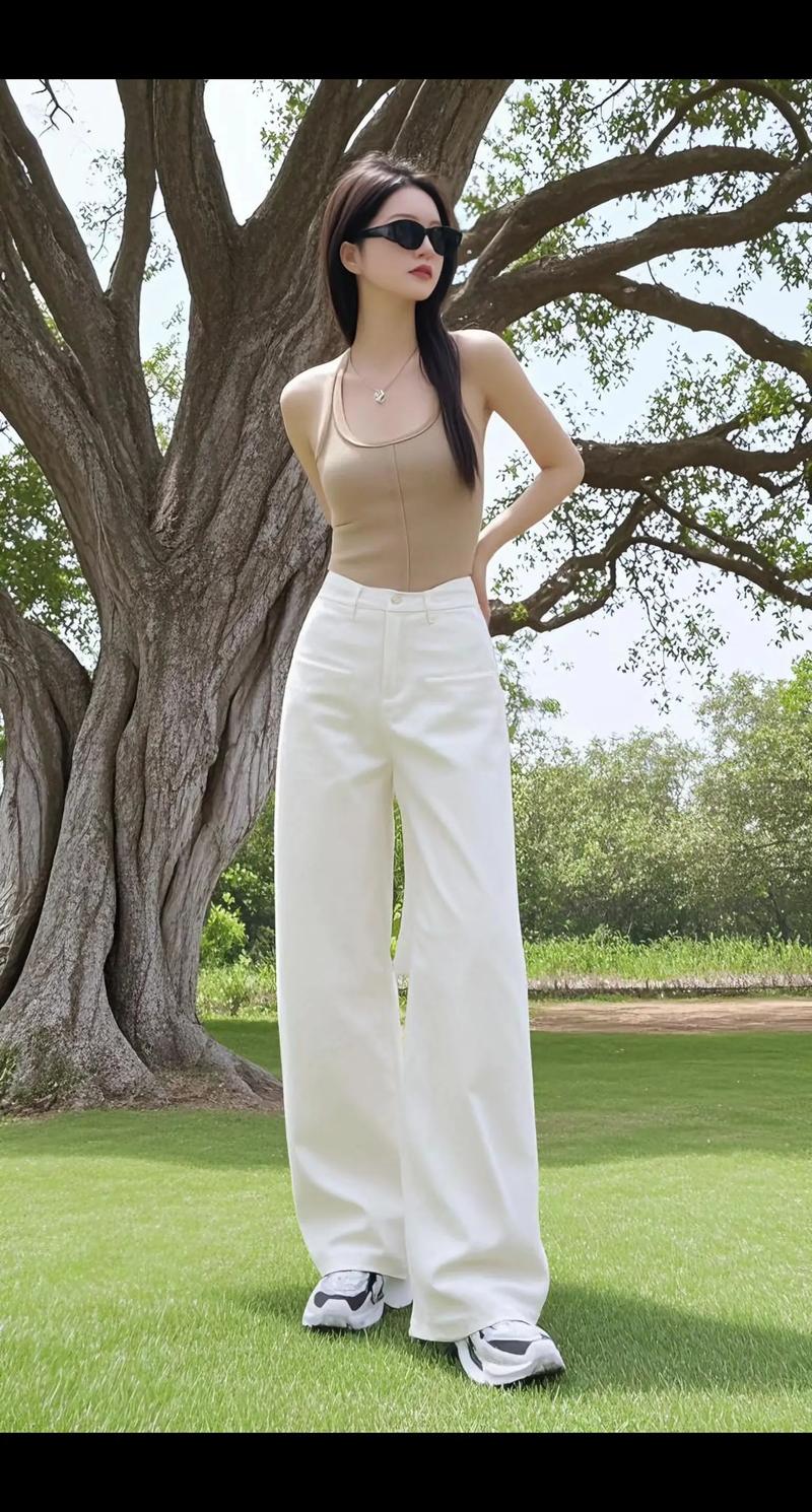 女生浅白色牛仔裤怎么搭配