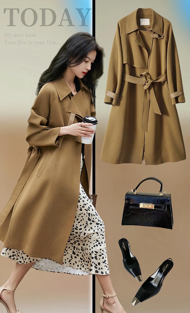 咖色风衣中长款怎么搭配