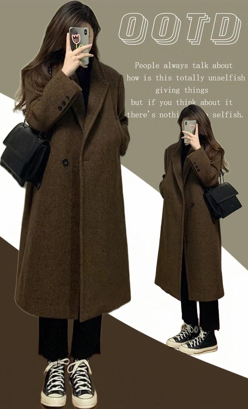 咖色风衣中长款怎么搭配