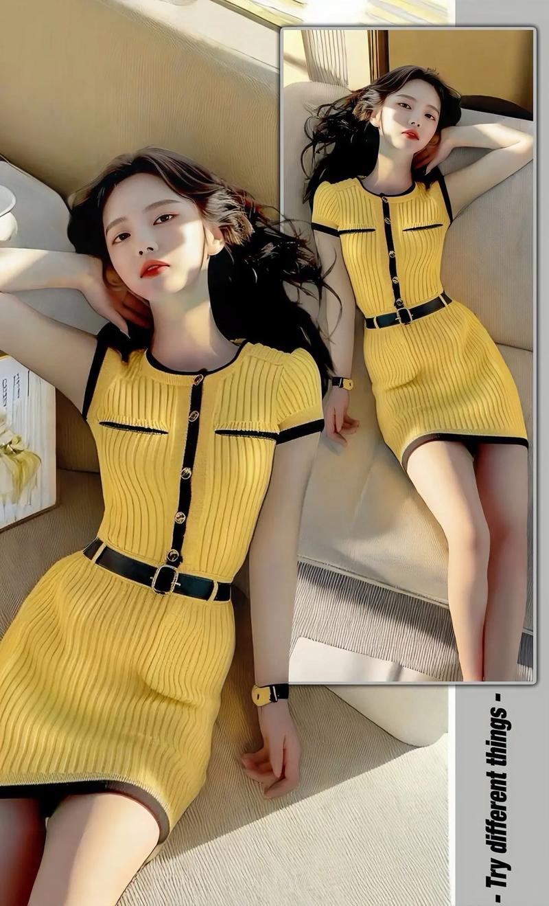 小香风编织连衣裙怎么搭配