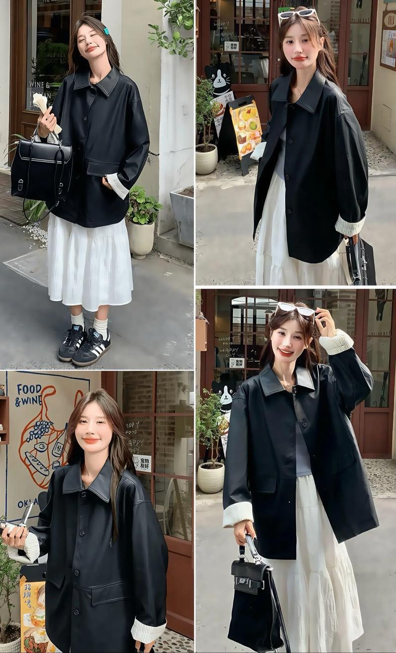 无领女士皮衣怎么搭配好看