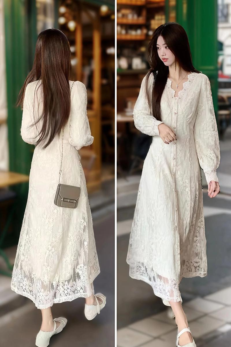 基础款蕾丝连衣裙怎么搭配