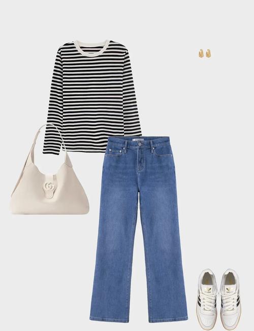 黑白格条纹上衣怎么搭配