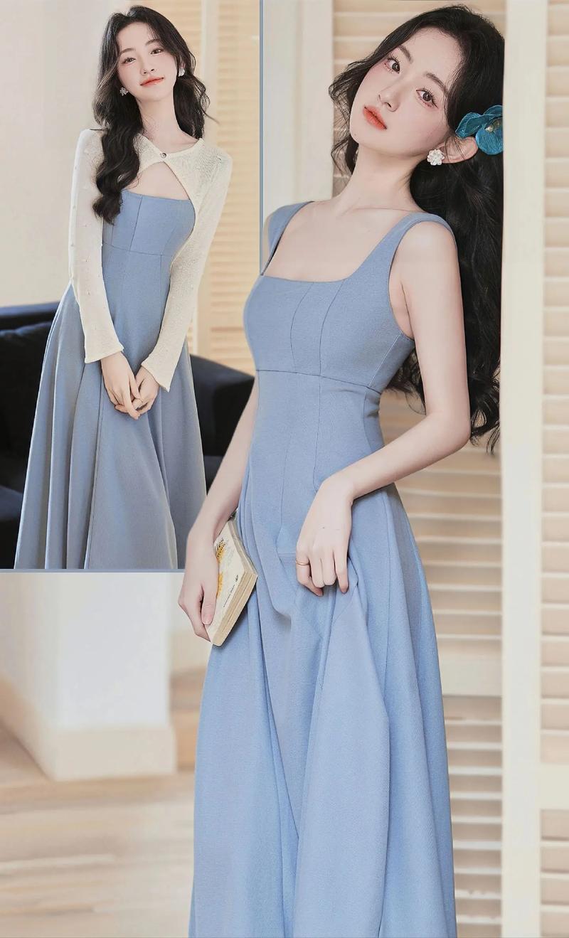 蓝色裙子配什么外套