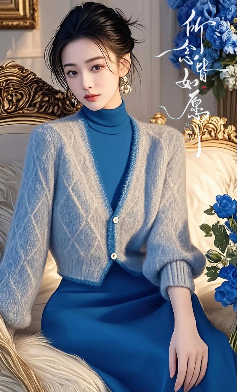 蓝色裙子配什么外套