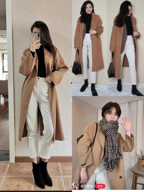 驼色长款开衫怎么搭配图片女