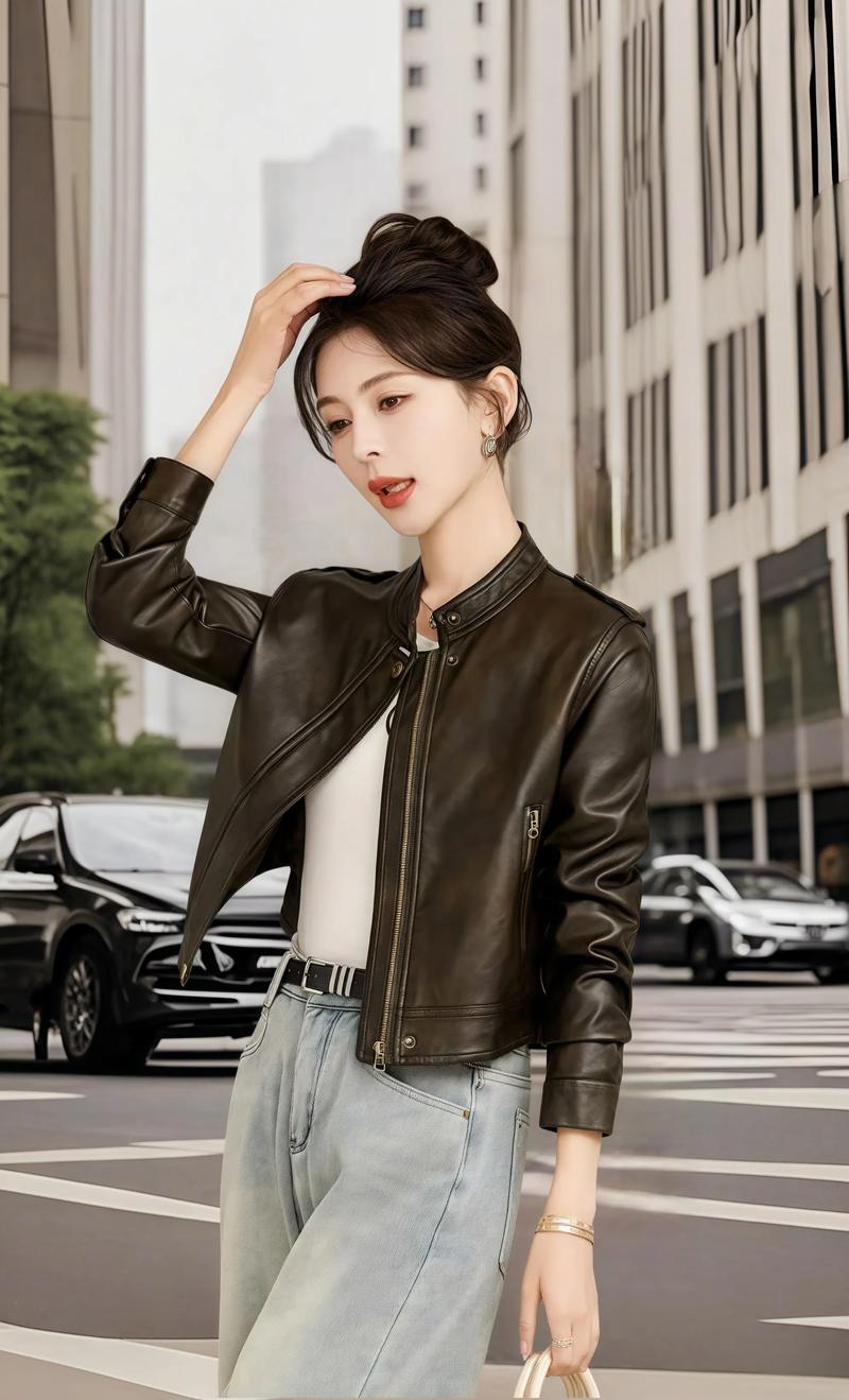 穿短皮衣怎么搭配好看