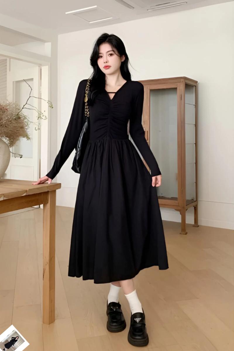 长款长款连衣裙怎么搭配什么裤子好看图片