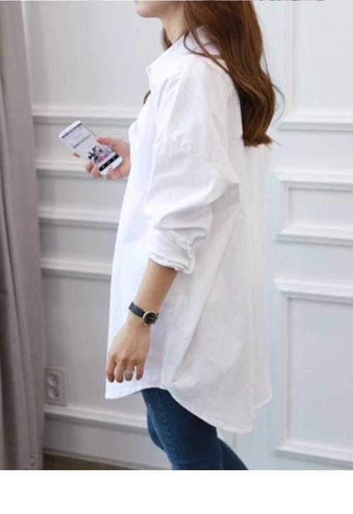 长衬衫怎么搭配好看图片欣赏