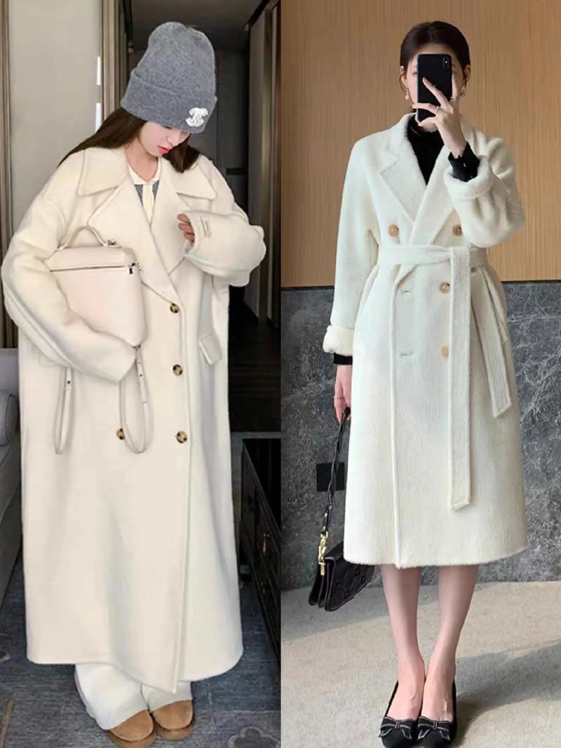 白色呢子长的怎么搭配什么裤子好看图片