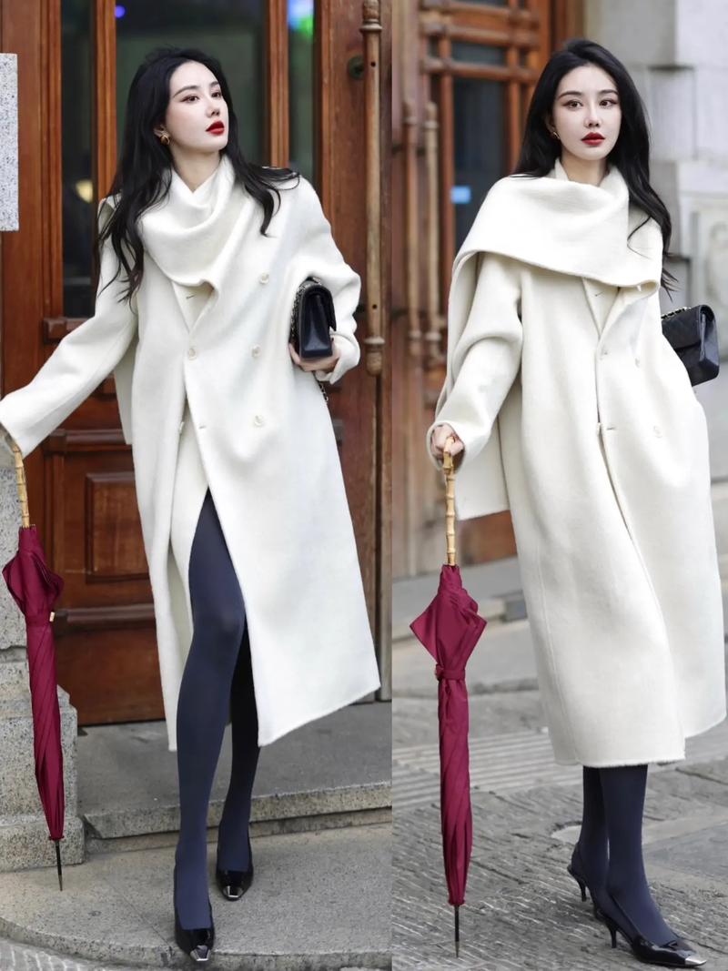 白色毛外套怎么搭配衣服图片欣赏