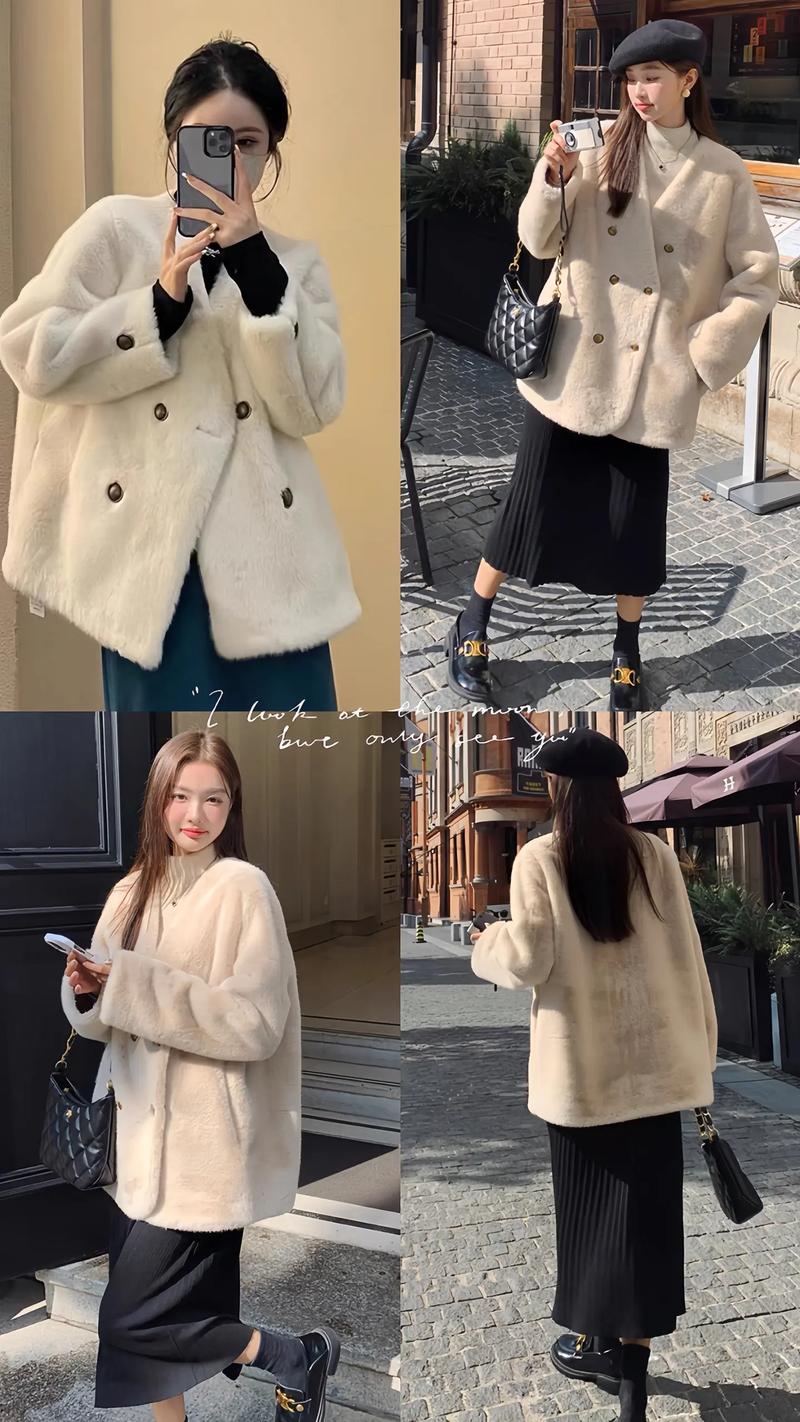 白色毛外套怎么搭配衣服图片