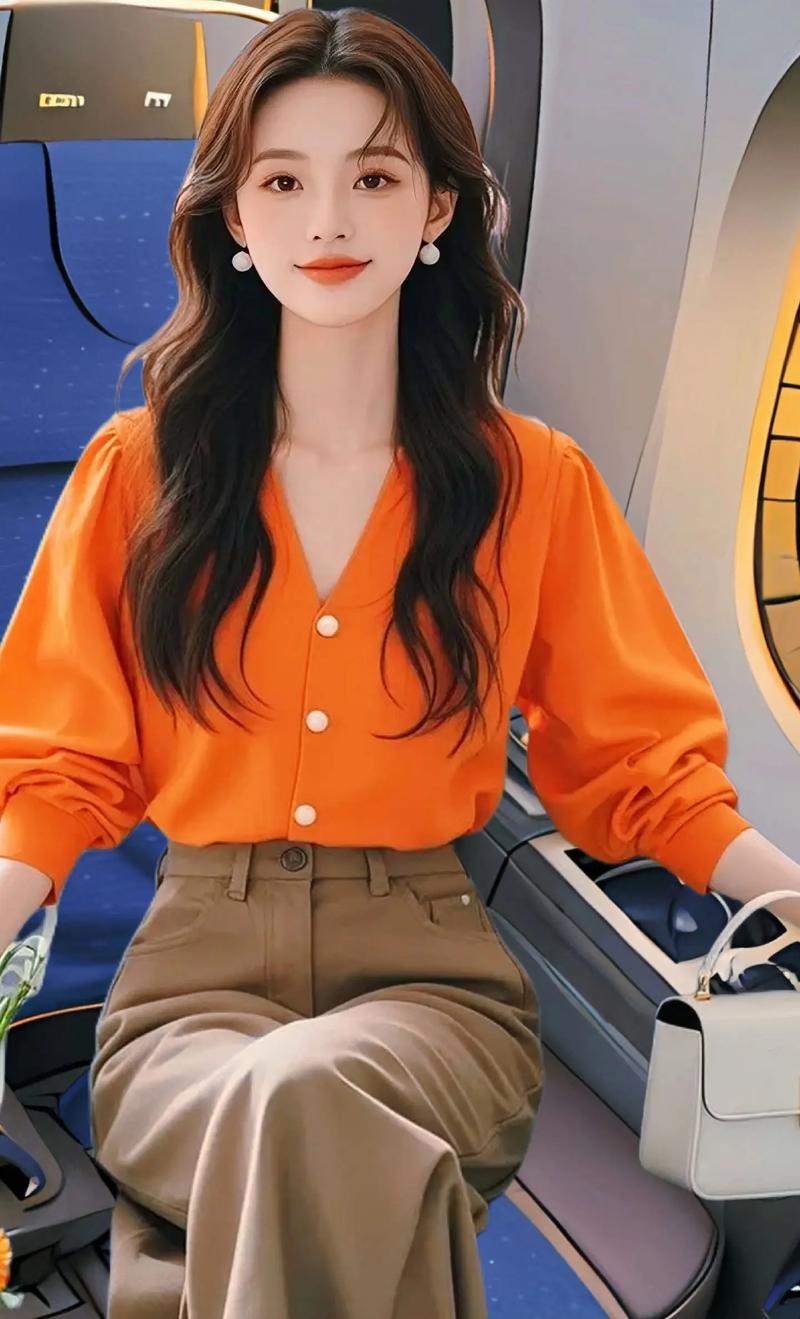 橙色衣服配什么裤子